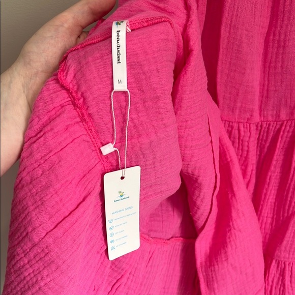NWT Beachsissi V Neck Dress Pink Women's Medium - Picture 4 of 6